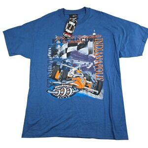 Vintage Y2K Chase Authentics Indianapolis 500 T-Shirt Mens Large Blue Racing NOS